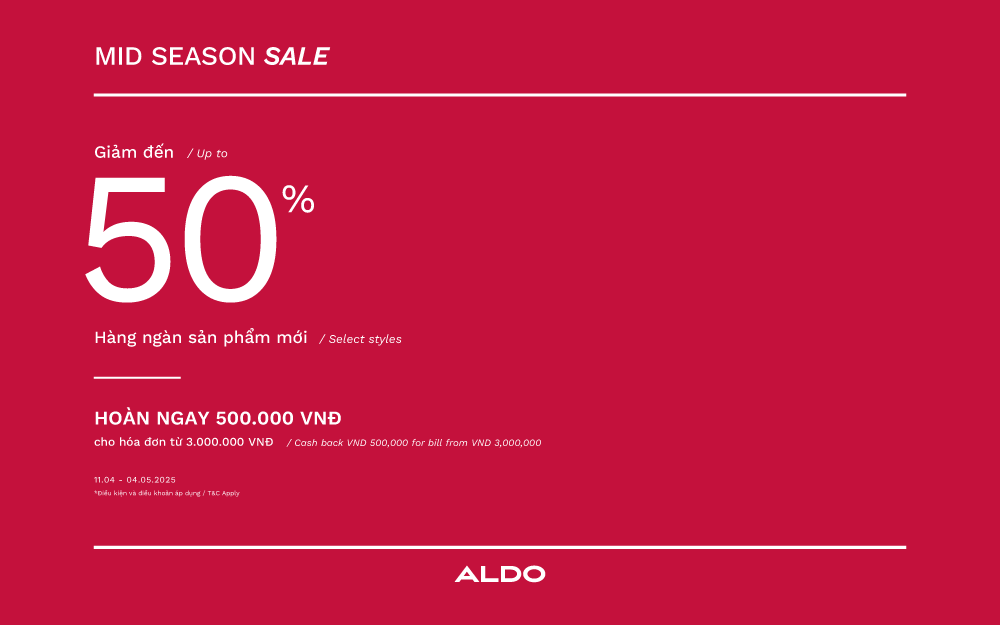 ĐỪNG BỎ LỠ ƯU ĐÃI MID SEASON SALE TẠI ALDO
