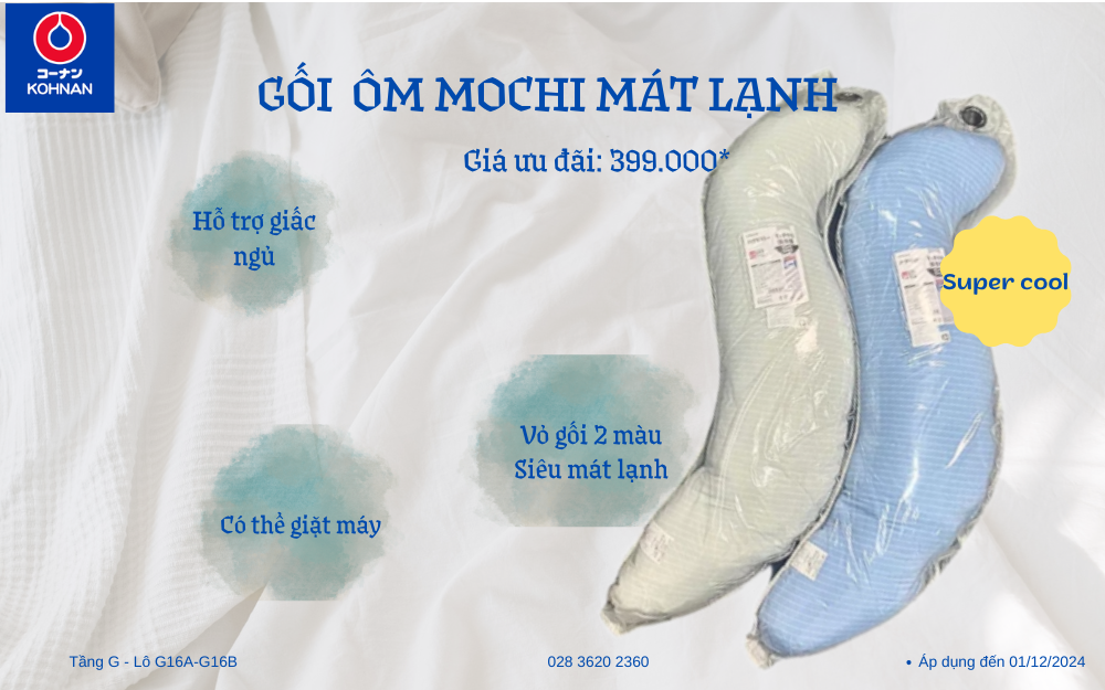 KOHNAN | GỐI ÔM MOCHI MÁT LẠNH GIÁ ƯU ĐÃI 399.000 VNĐ