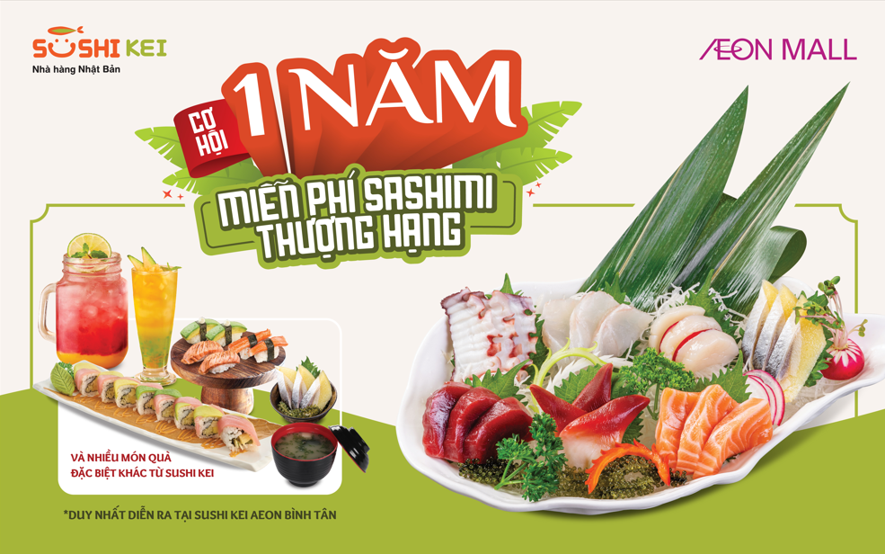 CƠ HỘI 01 NĂM MIỄN PHÍ SASHIMI THƯỢNG HẠNG