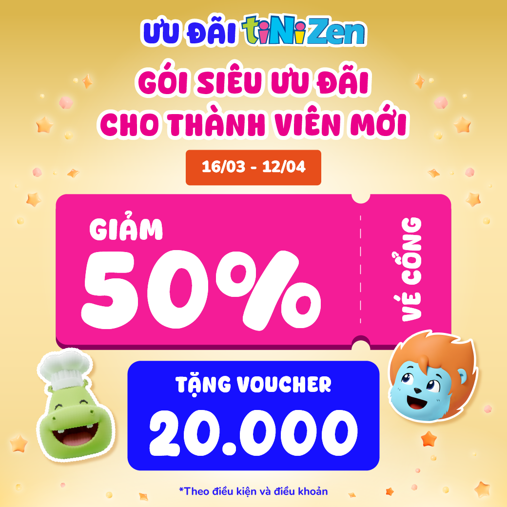 TIN VUI CHO BA MẸ: TINIWORLD GIẢM 50% CHO THÀNH VIÊN MỚI!