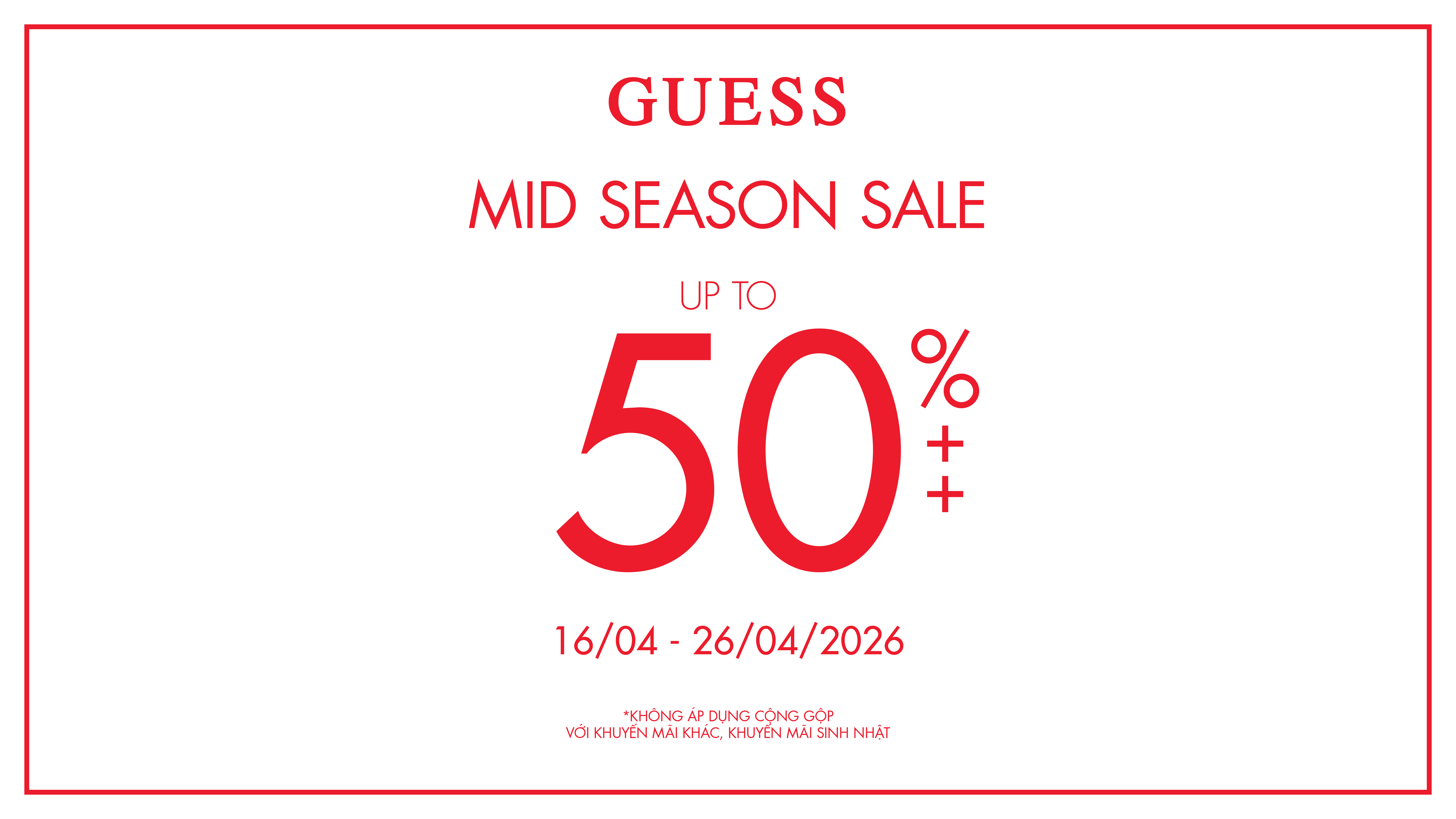 GUESS | MID SEASON SALE - UP TO 50%++