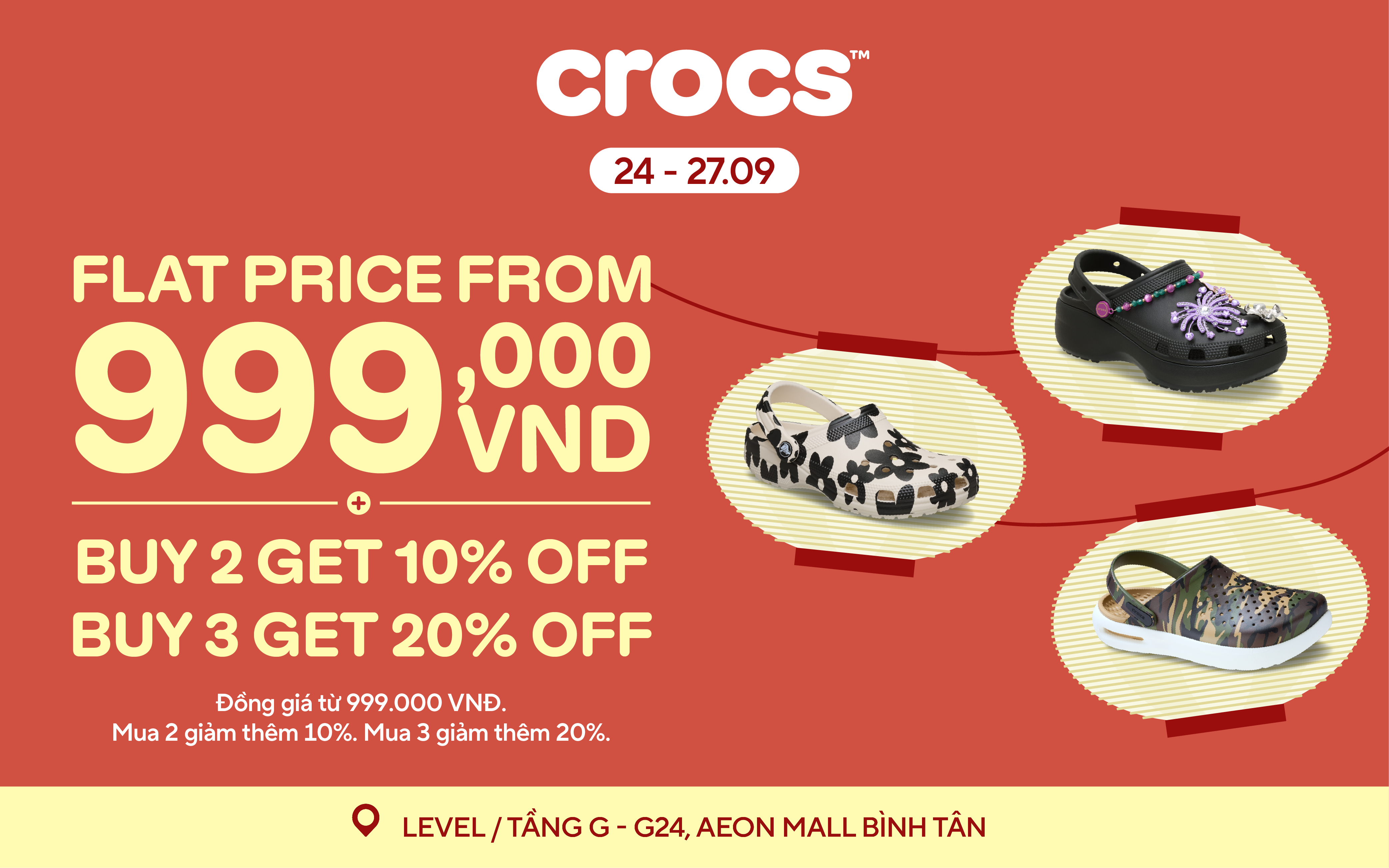 ĐỒNG GIÁ THẢ GA, RINH CROCS VỀ NHÀ