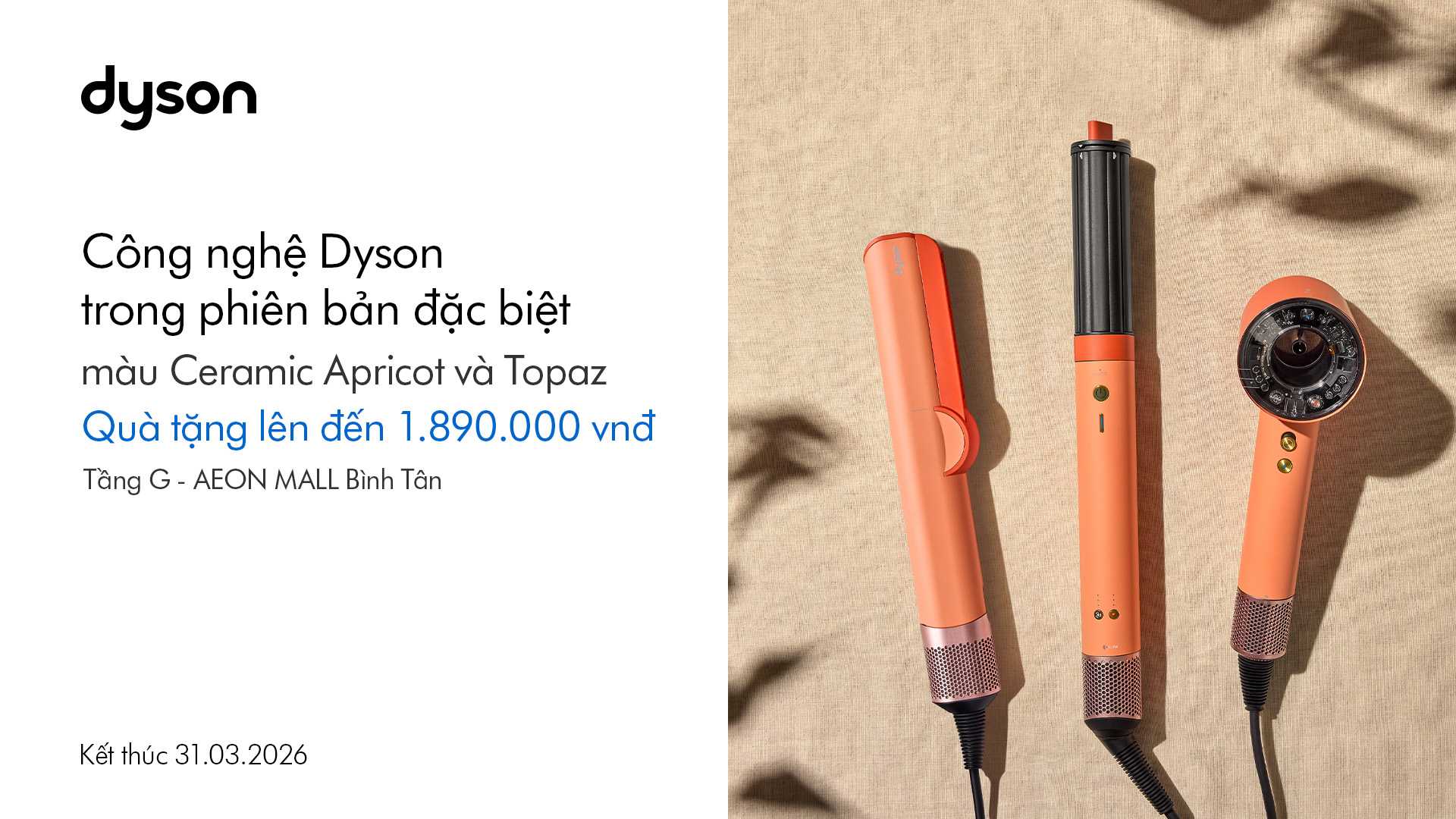 Công nghệ Dyson trong phiên bản đặc biệt màu Ceramic Apricot và Topaz - Nhận quà lên đến 1.890.000 VND