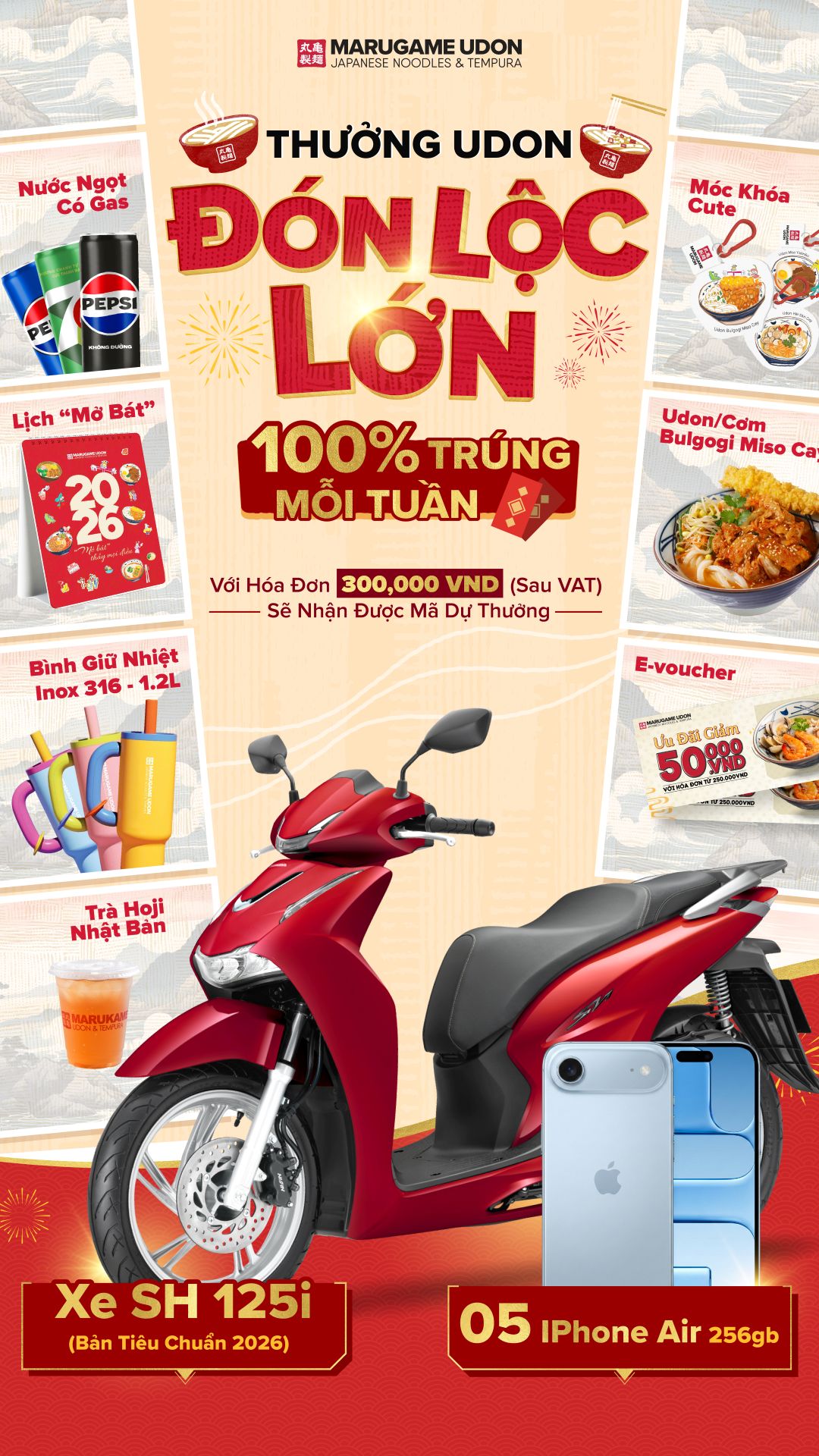 THƯỞNG UDON, ĐÓN LỘC LỚN - TRÚNG LỚN MỖI TUẦN
