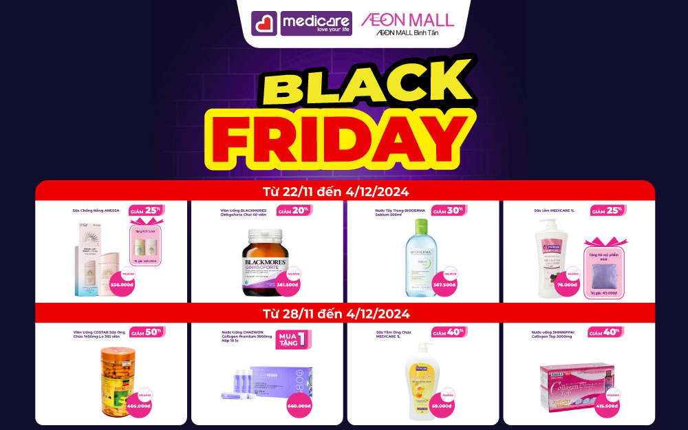 MEDICARE | BLACK FRIDAY - GIẢM SỐC ĐẾN 50% LOẠT SẢN PHẨM HOT!