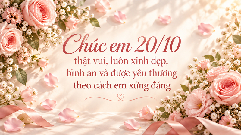 Những lời chúc 20/10 ngắn gọn nhưng chứa đựng tình cảm dành cho người yêu