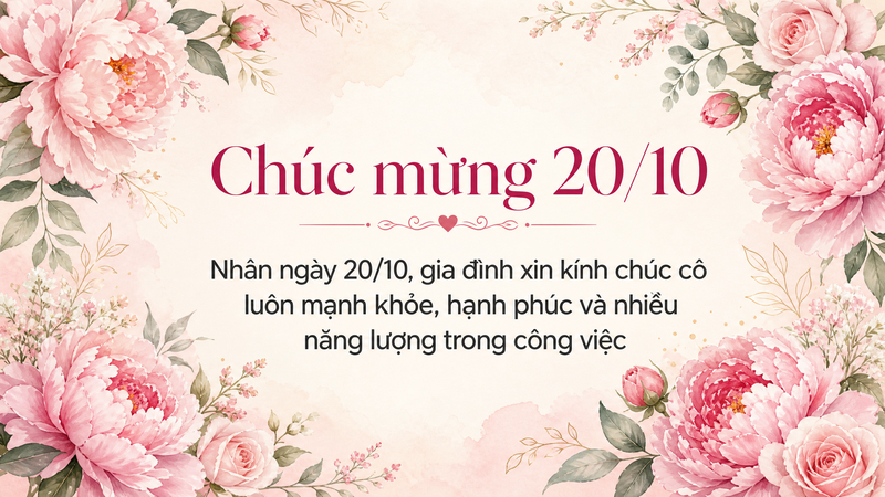 Phụ huynh có thể gửi lời cảm ơn và lời chúc tốt đẹp đến cô giáo nhân ngày Phụ nữ Việt Nam.