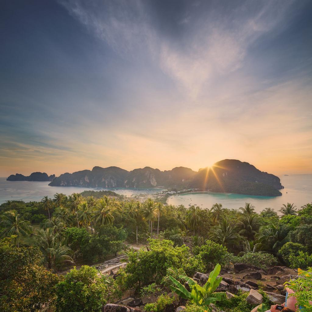 Hình nền biển nhiệt đới với hàng dừa và làn nước xanh trong mang lại cảm giác nghỉ dưỡng (Nguồn: Internet)