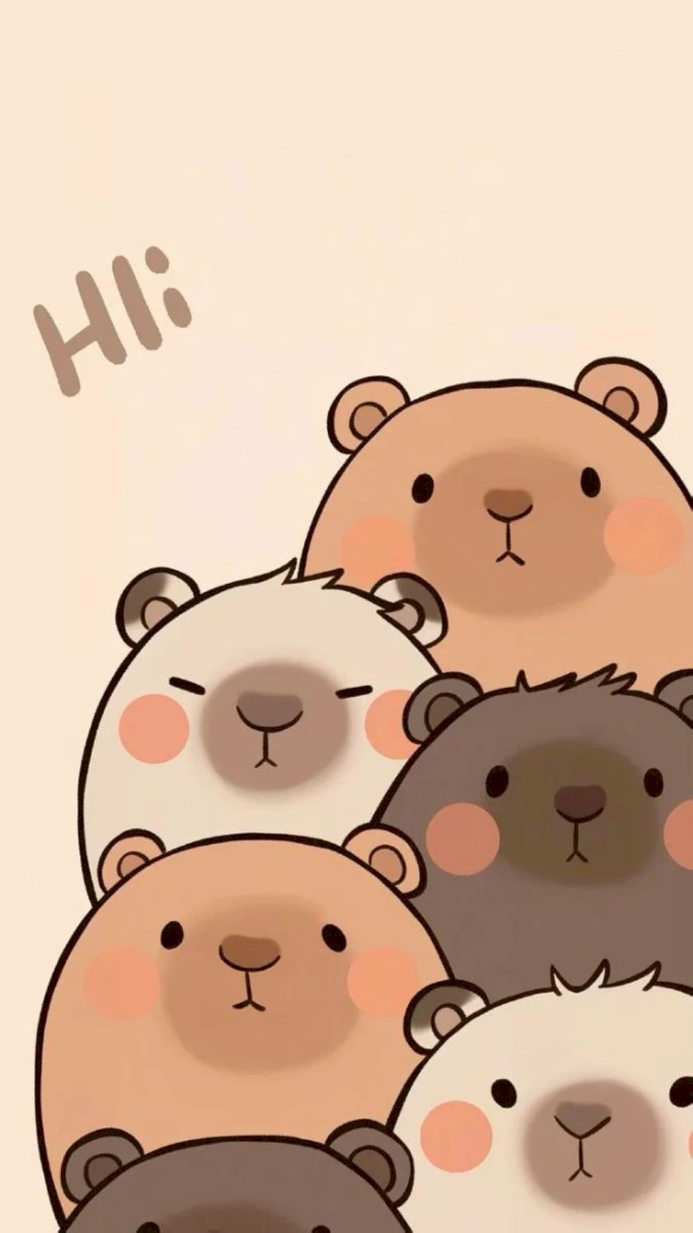 Bộ sưu tập hình nền Capybara cute với phong cách vẽ Chibi cực kỳ bắt mắt cho smartphone (Nguồn: Internet)
