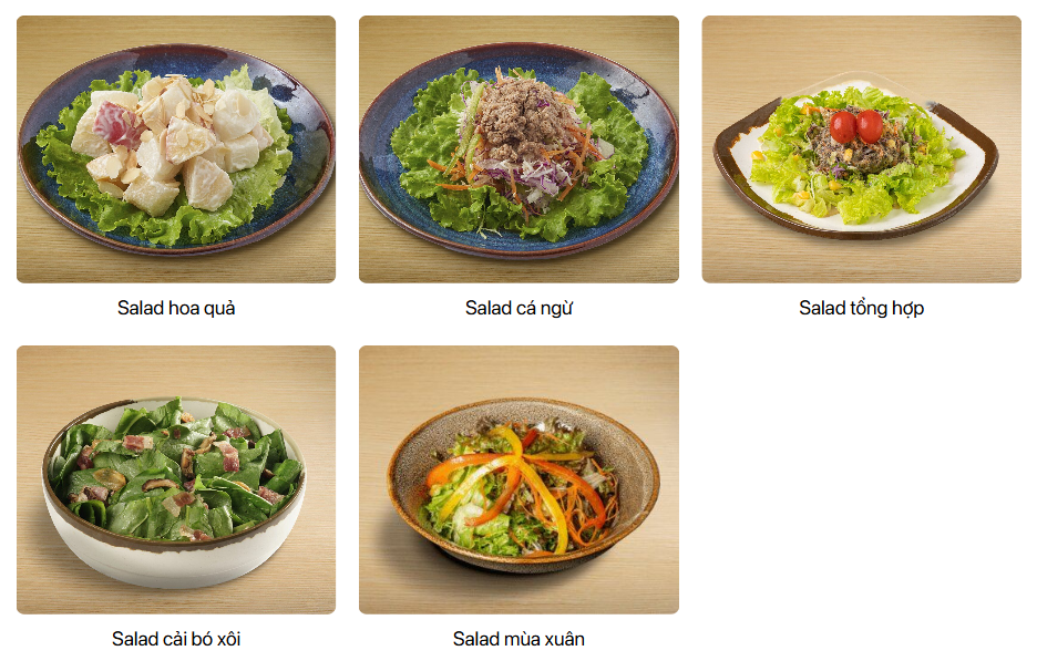 Các món salad buffet Xèo Xèo Classic