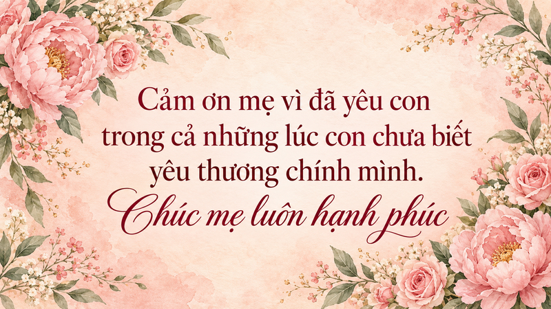 Những lời chúc xuất phát từ tình cảm chân thành giúp bày tỏ lòng biết ơn trước sự hy sinh và yêu thương mà mẹ dành cho gia đình.