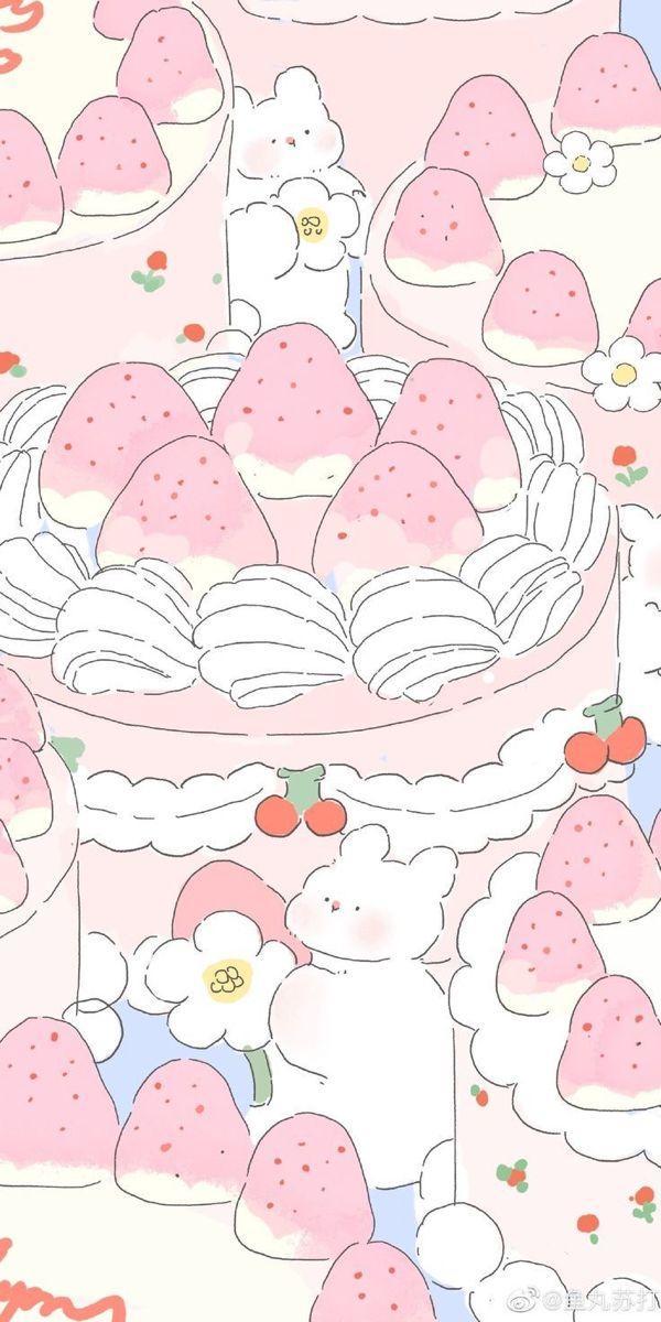 Hình nền iPhone cute đồ ăn dễ thương với phong cách ngọt ngào và sinh động (Nguồn: Internet)