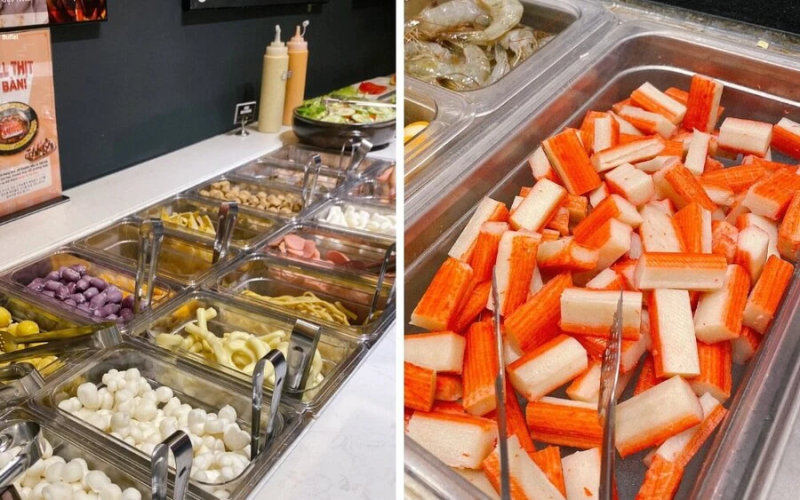 Viên thả lẩu và thanh cua Viên thả lẩu và thanh cua