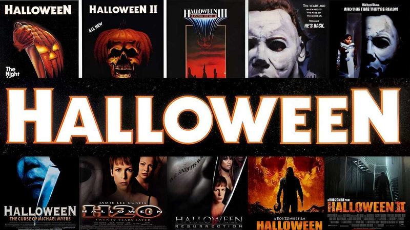 Nhóm bạn cùng thưởng thức một bộ phim kinh dị trong không gian trang trí Halloween. (Nguồn: Internet)