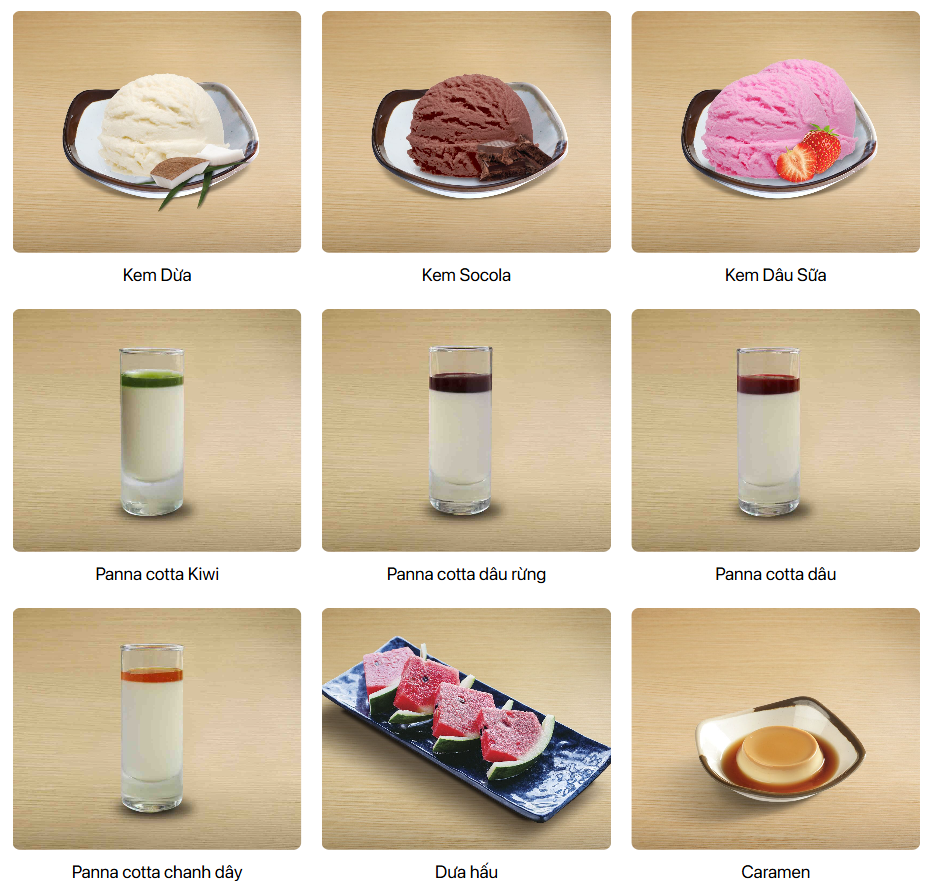 Các món tráng miệng buffet Xèo Xèo Classic