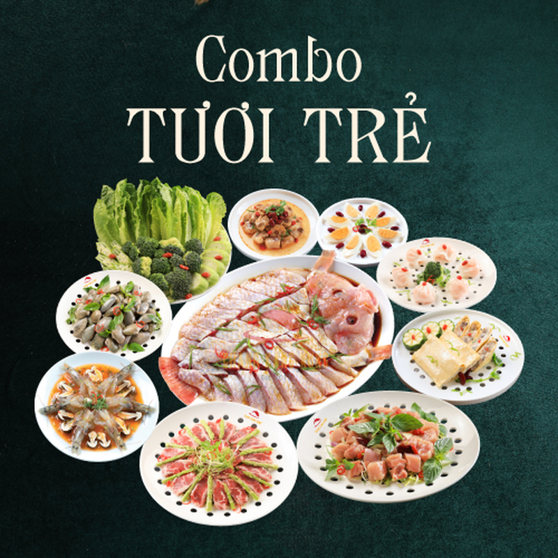 Combo Tươi Trẻ mang đến nhiều món hấp thanh vị, phù hợp với gia đình và nhóm bạn. (Nguồn: Internet)