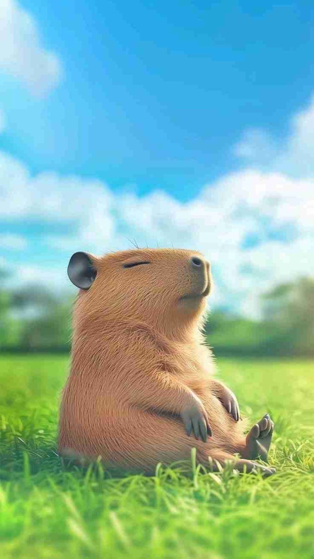 Bộ sưu tập hình nền Capybara cute với phong cách vẽ Chibi cực kỳ bắt mắt cho smartphone (Nguồn: Internet)