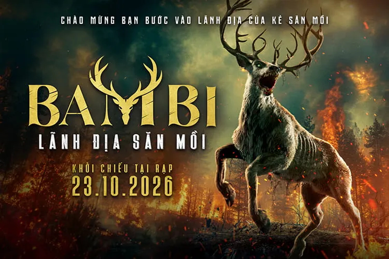 Bambi trở thành sinh vật săn mồi hung dữ, truy đuổi hai mẹ con giữa khu rừng. (Nguồn: Internet)