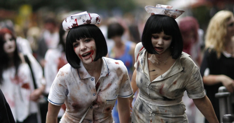 Khung cảnh bệnh viện thảm họa zombie do nhóm bạn tái hiện chân thật và kịch tính. (Nguồn: Internet)