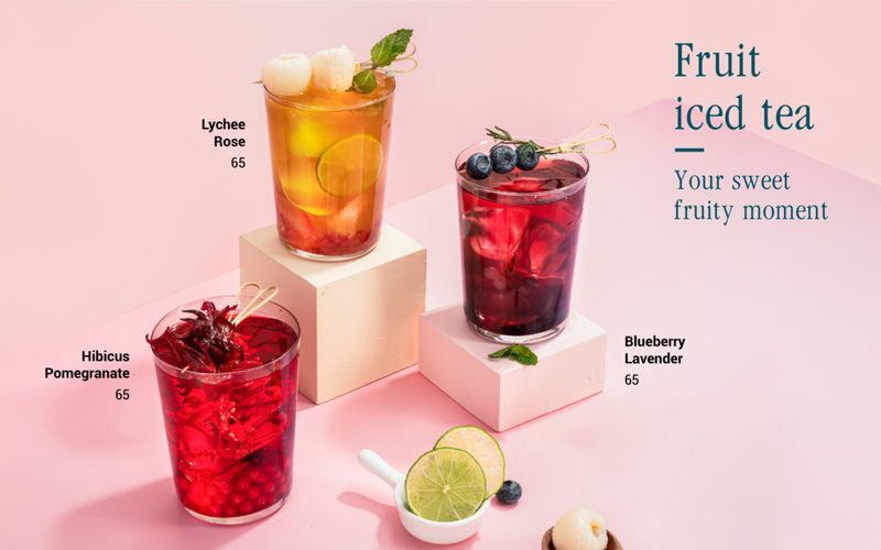 Các món trà trái cây Lala Bear kết hợp đào, cam, vải, xoài và chanh dây, mang đến hương vị tươi mát (Nguồn: Internet)