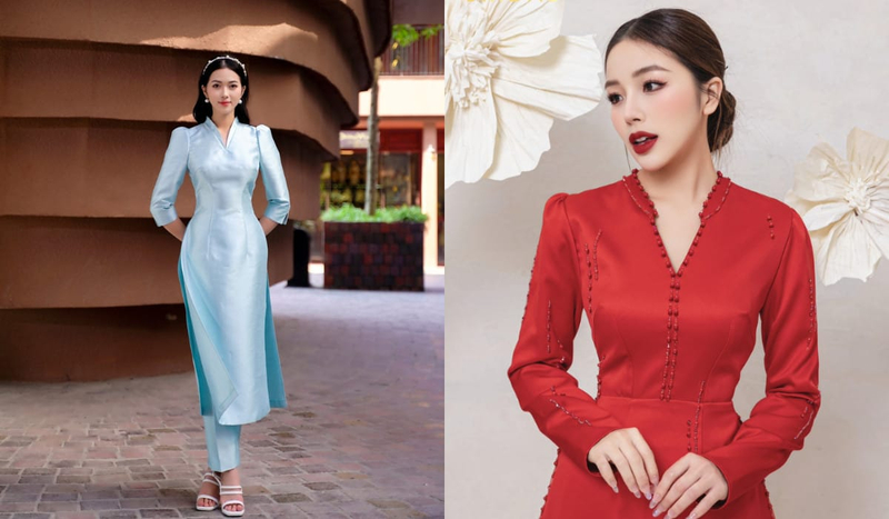 Áo cổ chữ V và váy chữ A là "vũ khí" giúp dáng quả táo trông thanh thoát hơn (Nguồn: Internet)