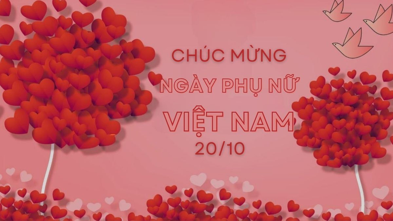 Mẫu background 20/10 tông hồng kết hợp trái tim tạo cảm giác ấm áp, lãng mạn. (Nguồn: Internet)