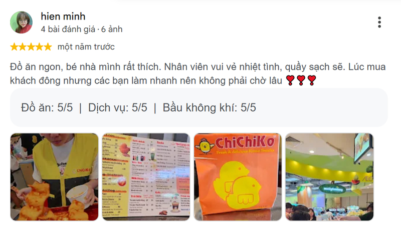 Không gian quầy bánh Chichiko tại AEON MALL Tân Phú Celadon, nơi khách hàng có thể dừng chân mua bánh ăn vặt. (Nguồn: Internet)
