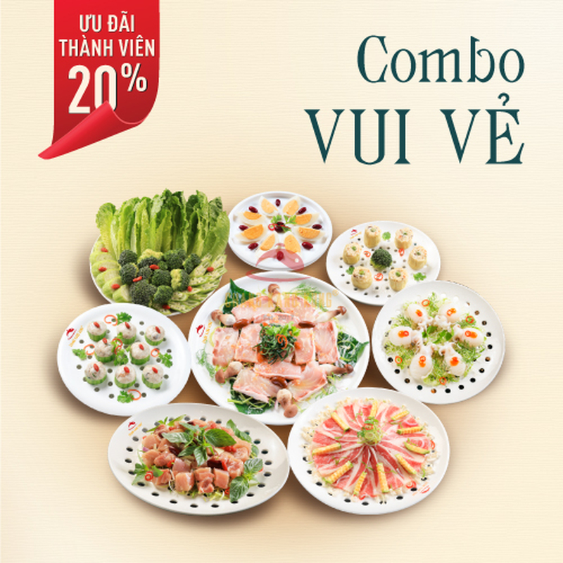 Combo Vui Vẻ có khẩu phần phù hợp với cặp đôi hoặc nhóm nhỏ muốn thưởng thức nhiều món. (Nguồn: Internet)