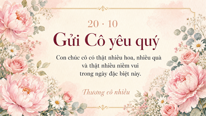 Những lời chúc hồn nhiên, đáng yêu từ học sinh nhỏ tuổi dành tặng cô giáo nhân ngày 20/10.