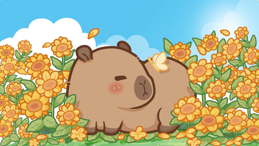 Hình nền máy tính Capybara độ phân giải 4K mang đến vẻ đẹp sắc nét và sự thư giãn tối đa cho góc làm việc (Nguồn: Internet)