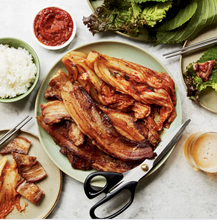 Ba chỉ heo nướng mang đậm phong vị ẩm thực Hàn Quốc (Nguồn: Internet) Ba chỉ heo nướng mang đậm phong vị ẩm thực Hàn Quốc (Nguồn: Internet)