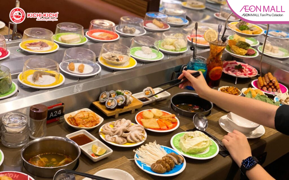 Kichi-Kichi – Lẩu băng chuyền “nóng hổi” với hơn 60 món nhúng hấp dẫn.