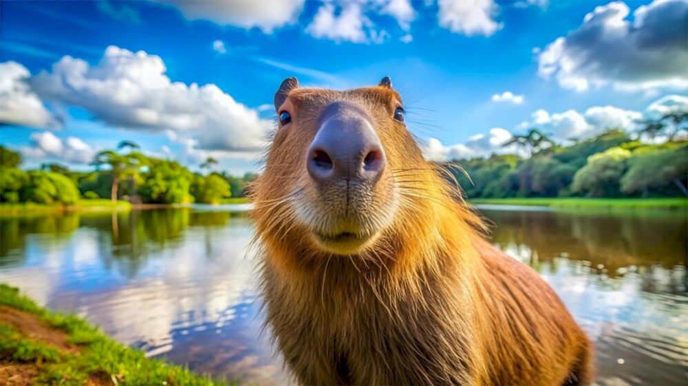 Hình nền máy tính Capybara độ phân giải 4K mang đến vẻ đẹp sắc nét và sự thư giãn tối đa cho góc làm việc (Nguồn: Internet)