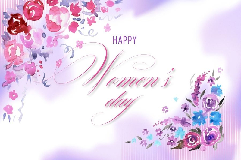 Background 20/10 tông tím pastel, kết hợp hoa và chữ cách điệu mềm mại. (Nguồn: Internet)