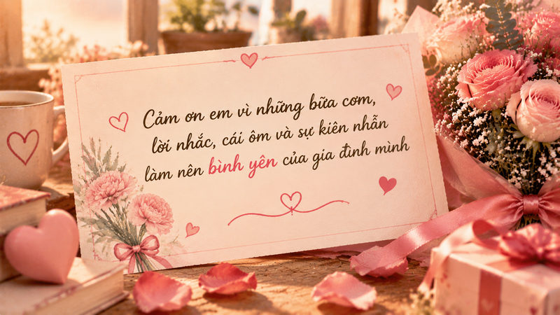 Lời chúc 20/10 gửi đến người vợ với tình cảm yêu thương và biết ơn