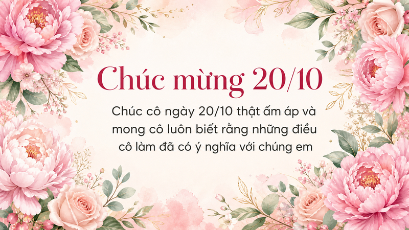 Lời chúc chân thành giúp học sinh gửi gắm tình cảm và sự biết ơn đến cô giáo
