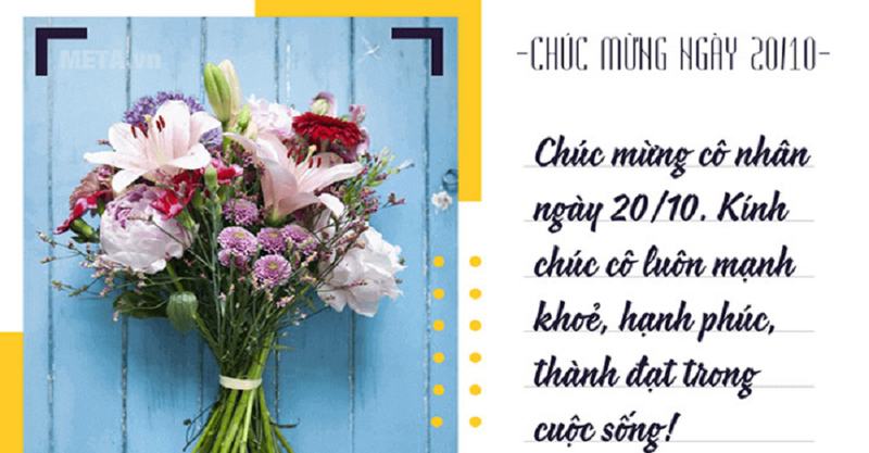 Wishes that thank teachers for their dedication on Vietnamese Women's Day, October 20.