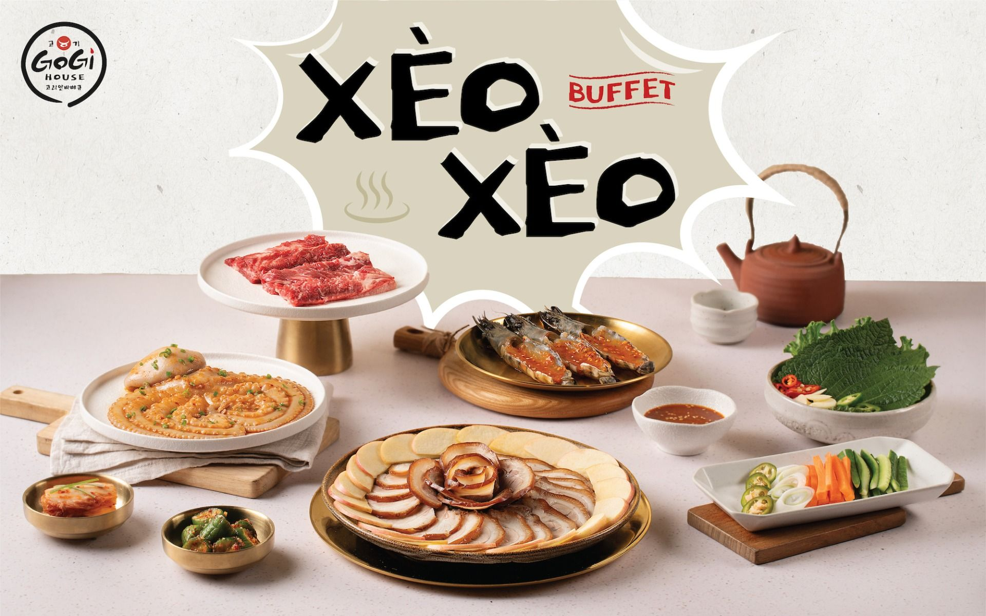 Buffet Xèo Xèo có đa dạng phần thịt nướng đậm đà