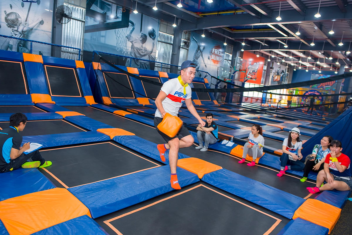 Khu vận động trampoline giúp trẻ giải phóng năng lượng hiệu quả. (Nguồn: Internet)