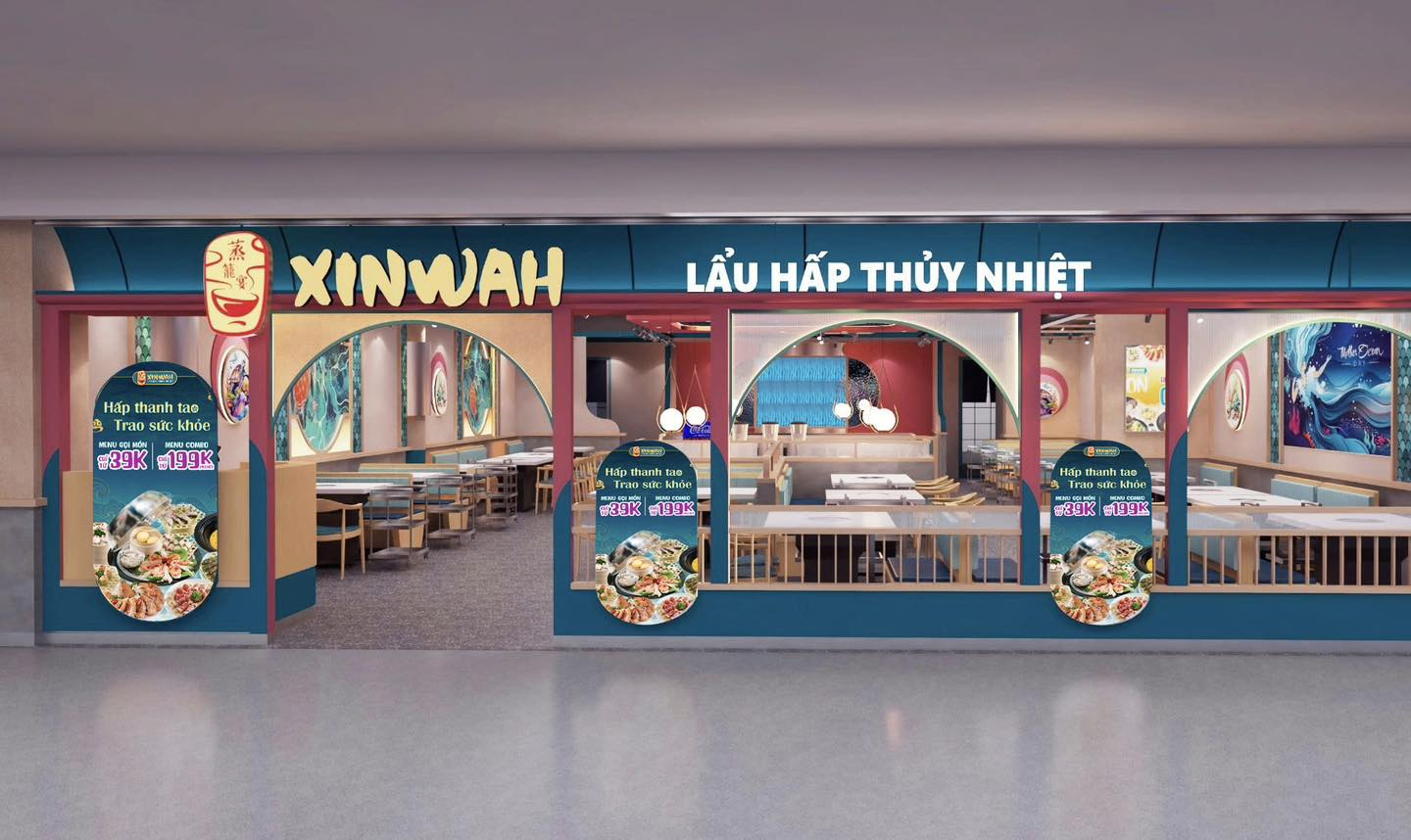 Không gian xanh mát kết hợp cùng thực đơn hấp Á-Âu độc đáo tại Xinwah. (Nguồn: Internet)