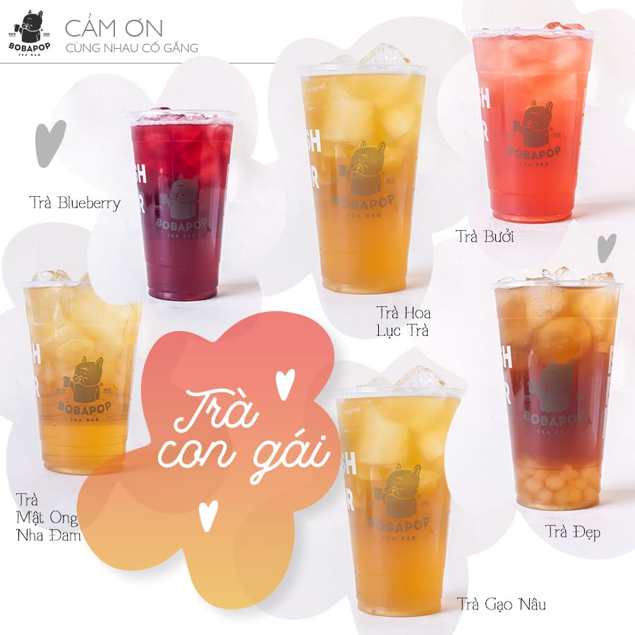 Dòng trà con gái tại Bobapop thơm vị trái cây, nhẹ nhàng (Nguồn: Internet)