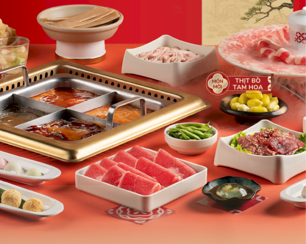 Các món thịt heo và đồ viên cơ bản trong gói buffet Phong Vân (Nguồn: Internet)