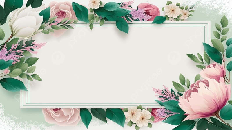 Mẫu background 20/10 khung hoa xanh trắng tối giản, phù hợp để chèn lời chúc. (Nguồn: Internet)
