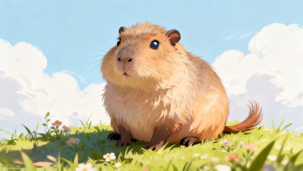 Hình nền máy tính Capybara độ phân giải 4K mang đến vẻ đẹp sắc nét và sự thư giãn tối đa cho góc làm việc (Nguồn: Internet)
