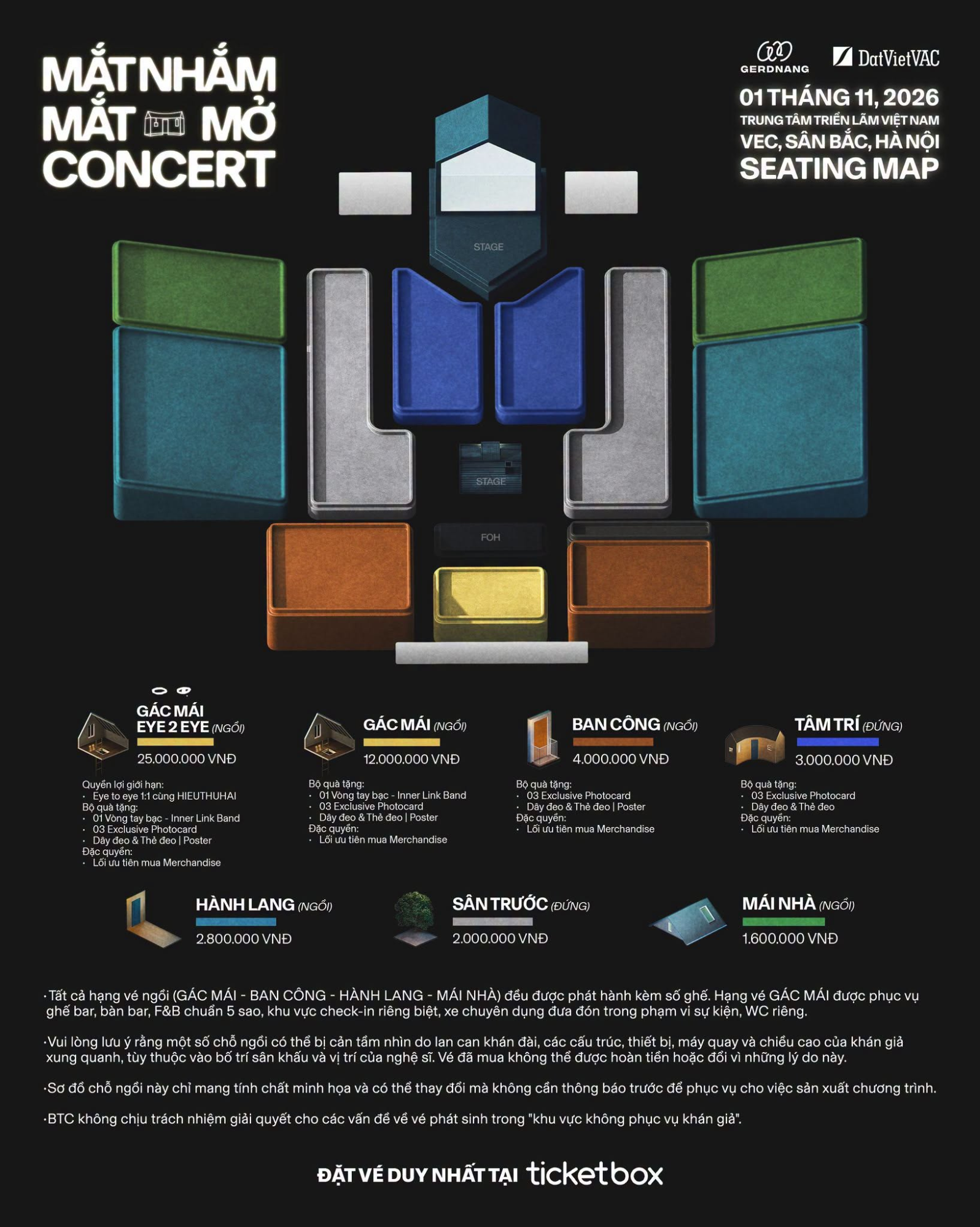 Mắt Nhắm Mắt Mở Concert – Day 3 của HIEUTHUHAI dự kiến diễn ra tại Trung tâm Triển lãm Việt Nam, Hà Nội. (Nguồn: Internet)