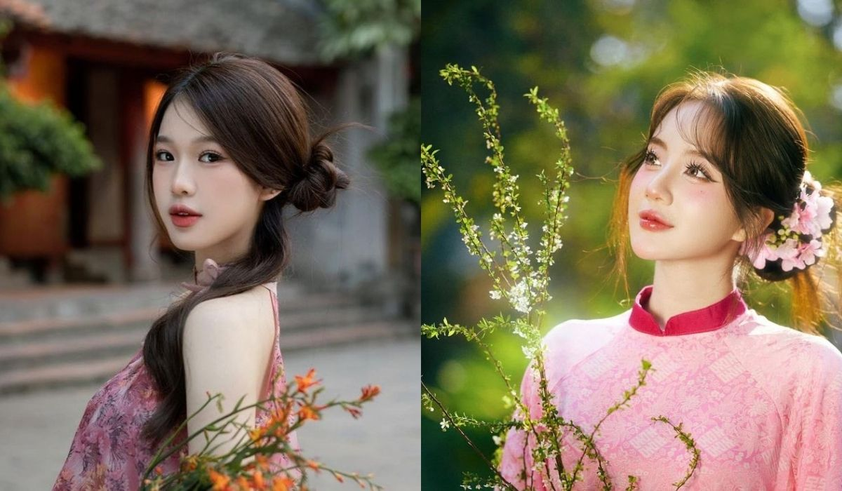 Tóc búi thấp cổ điển phù hợp khi diện áo dài Tóc búi thấp đánh rối tự nhiên tinh tế nhưng không quá cầu kỳ