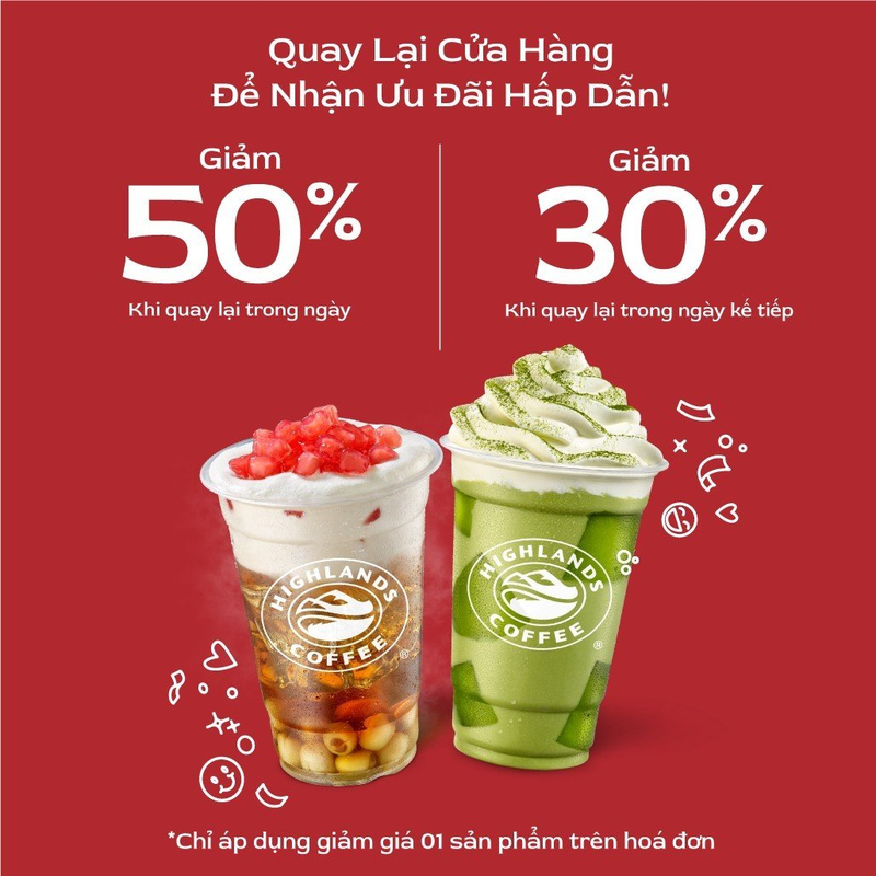 Các chương trình ưu đãi và voucher giúp khách hàng tiết kiệm khi uống Highlands Coffee. (Nguồn: Internet)
