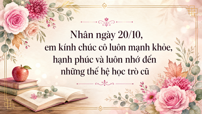 Lời chúc 20/10 dành cho cô giáo cũ như một lời nhắc nhớ về sự tận tâm và những bài học ý nghĩa.