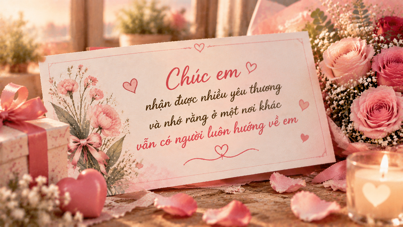 Lời chúc 20/10 giúp gửi gắm yêu thương đến người yêu khi không ở gần nhau