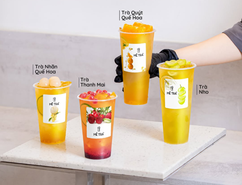 Diners can choose mandarin osmanthus, mango, bayberry, grape or rose lychee tea according to their favorite flavors. (Source: Internet)